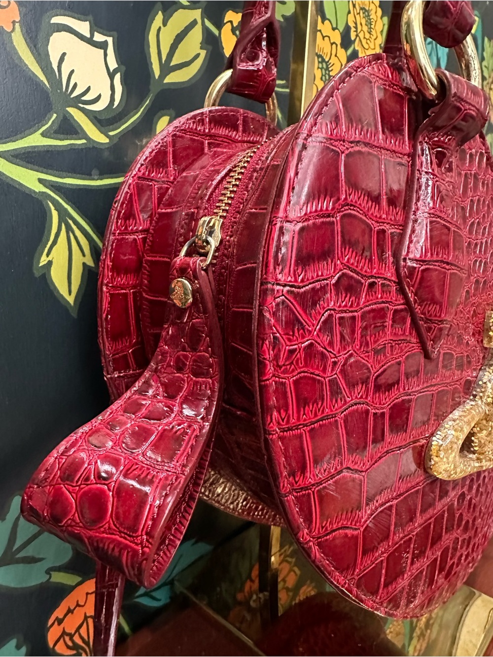 Vivienne Westwood Vintage Chancery Orb Heart Bag Red Croc Embossed Crossbody - Picture 9 of 15
